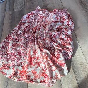 Maeve Red and White Floral Maxi Skirt